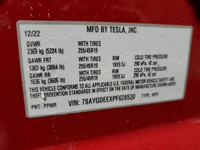 7SAYGDEEXPF628530 Tesla Model Y