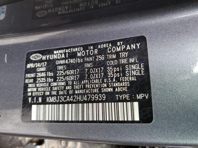 2017 HYUNDAI TUCSON LIM - KM8J3CA42HU479939