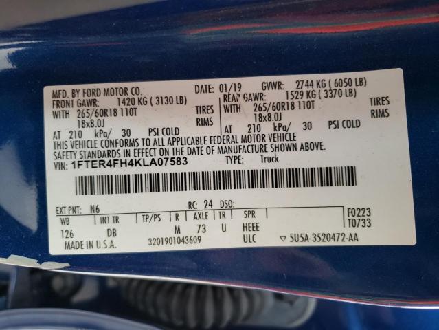 2019 FORD RANGER XL - 1FTER4FH4KLA07583