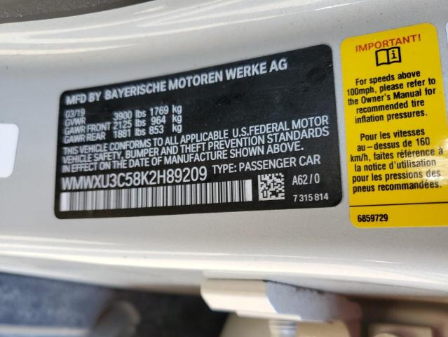 WMWXU3C58K2H89209 Mini Cooper
