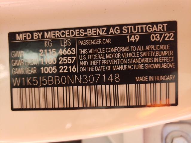 2022 MERCEDES-BENZ CLA AMG 35 - W1K5J5BB0NN307148