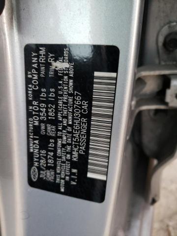 2017 HYUNDAI ACCENT SE KMHCT5AE6HU307667
