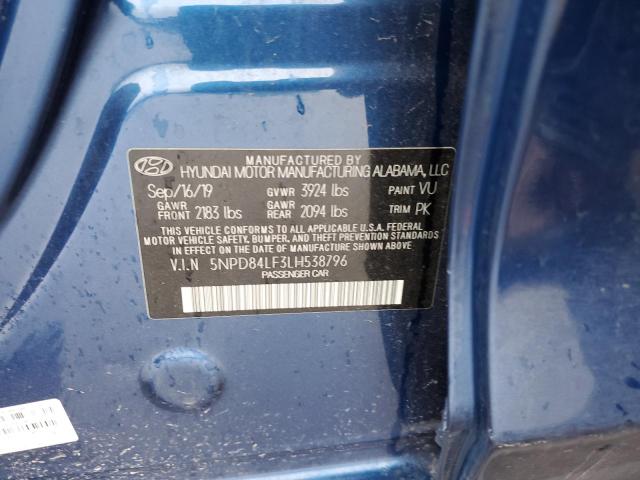 5NPD84LF3LH538796 Hyundai ELANTRA SEL