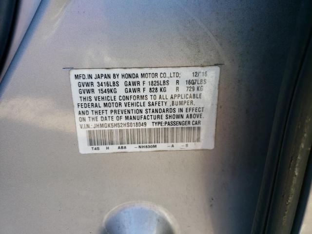 2017 HONDA FIT LX JHMGK5H52HS018049