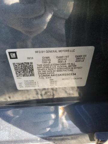 2019 CHEVROLET TAHOE K150 - 1GNSKAKC1KR150334