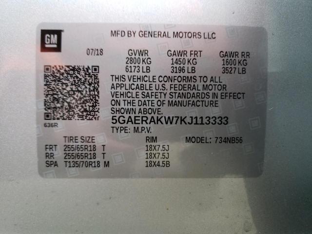 5GAERAKW7KJ113333 Buick Enclave