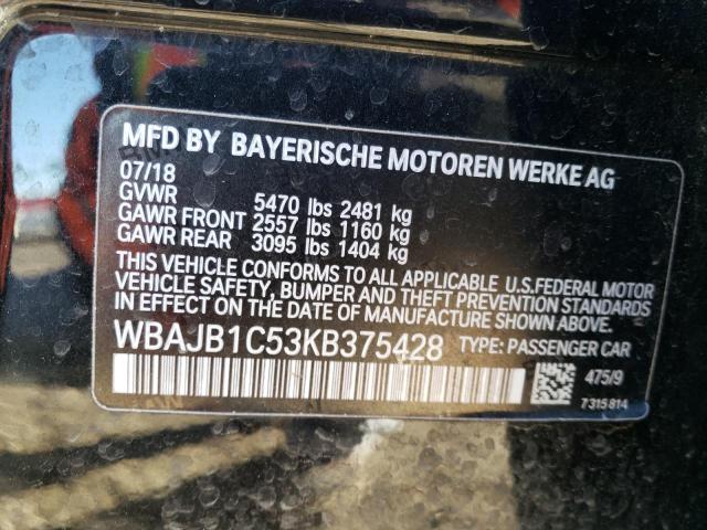 2019 BMW 530XE WBAJB1C53KB375428