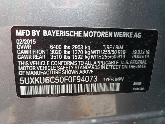 2015 BMW X6 XDRIVE5 - 5UXKU6C50F0F94073