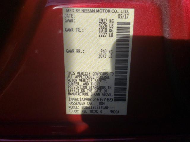 2017 NISSAN ALTIMA 2.5 1N4AL3AP9HC266769