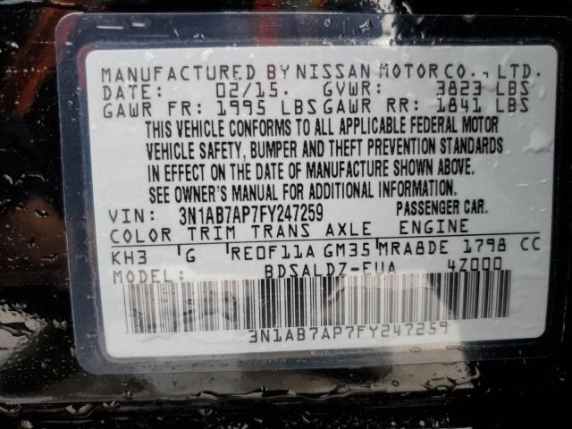 2015 NISSAN SENTRA S 3N1AB7AP7FY247259