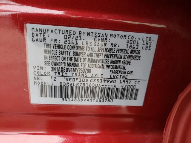 2021 NISSAN SENTRA SR - 3N1AB8DV4MY250780