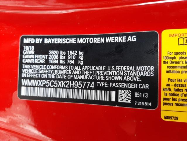 WMWXP5C5XK2H95774 Mini Cooper