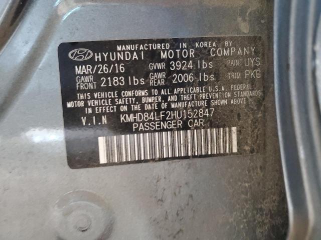 KMHD84LF2HU152847 Hyundai ELANTRA SE