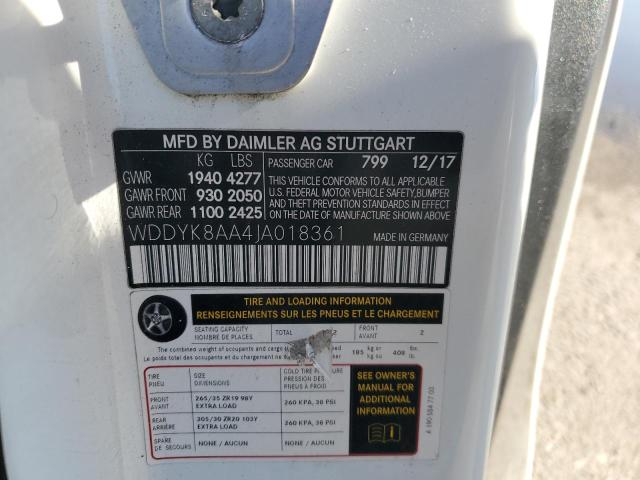 2018 MERCEDES-BENZ AMG GT C - WDDYK8AA4JA018361