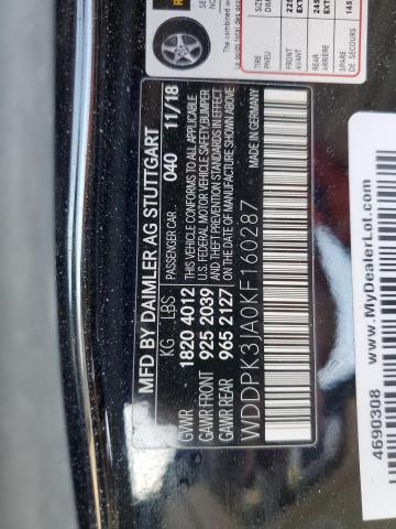 2019 MERCEDES-BENZ SLC 300 WDDPK3JA0KF160287