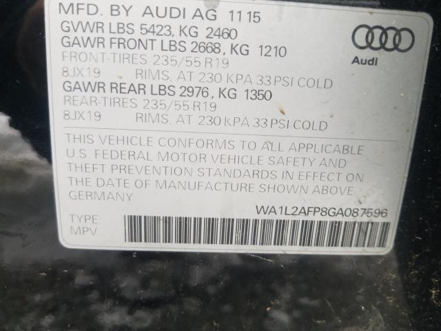 2016 AUDI Q5 WA1L2AFP8GA087596