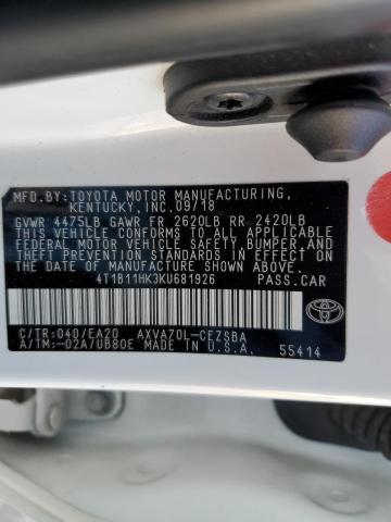 2019 TOYOTA CAMRY L - 4T1B11HK3KU681926