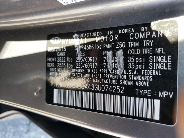 2016 HYUNDAI TUCSON LIM - KM8J33A43GU074252
