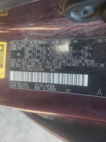 2015 LEXUS RX 450H 2T2BC1BA4FC002985