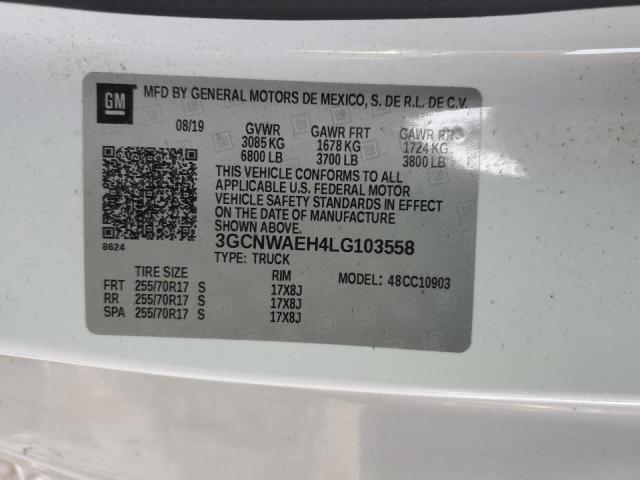 2020 CHEVROLET SILVERADO 3GCNWAEH4LG103558