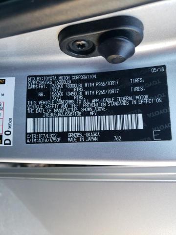 2018 TOYOTA 4RUNNER SR JTEBU5JR3J5587138
