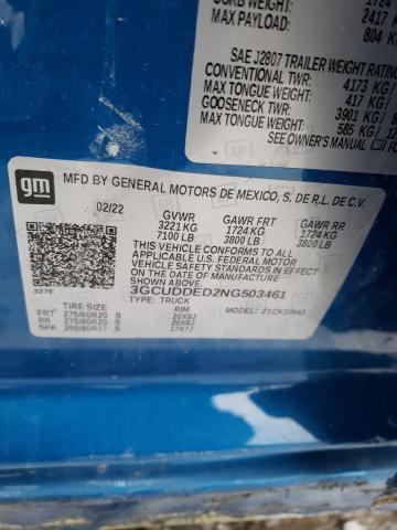 3GCUDDED2NG503461 CHEVROLET ALL Models 2022
