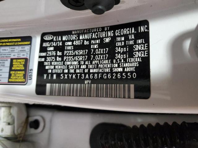 5XYKT3A68FG626550 KIA SORENTO LX