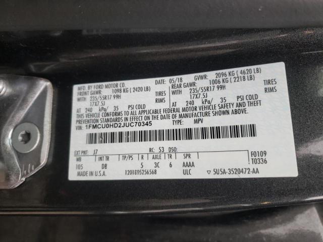 1FMCU0HD2JUC70345 Ford ESCAPE SEL