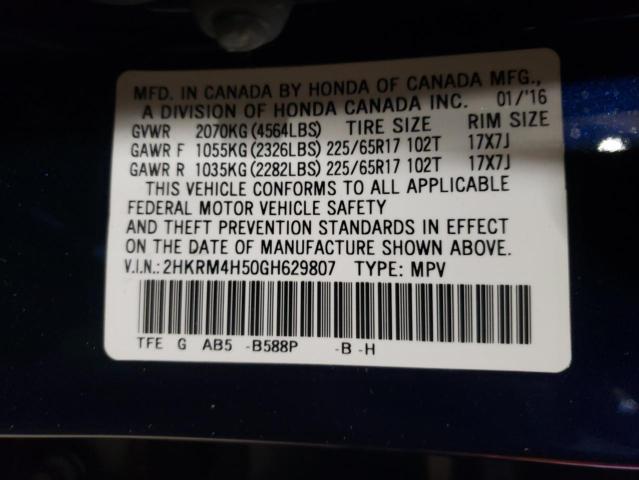2016 HONDA CRV 2HKRM4H50GH629807
