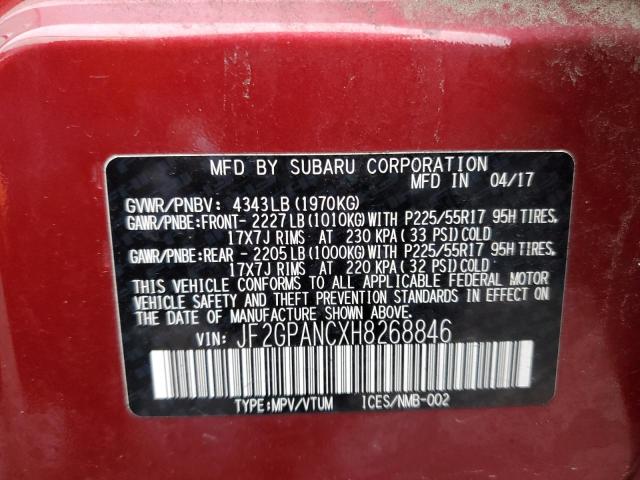 JF2GPANCXH8268846 Subaru Crosstrek Limited