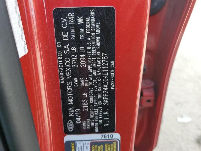 3KPF24AD0KE112787 KIA Forte