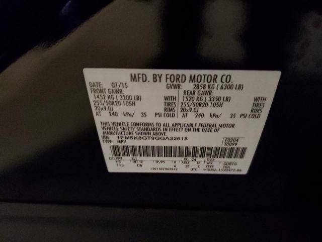 2016 FORD EXPLORER S 1FM5K8GT9GGA32618