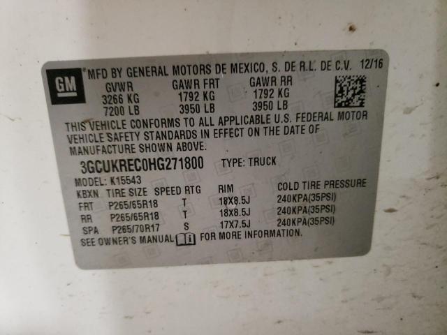 2017 CHEVROLET 1500 - 3GCUKREC0HG271800