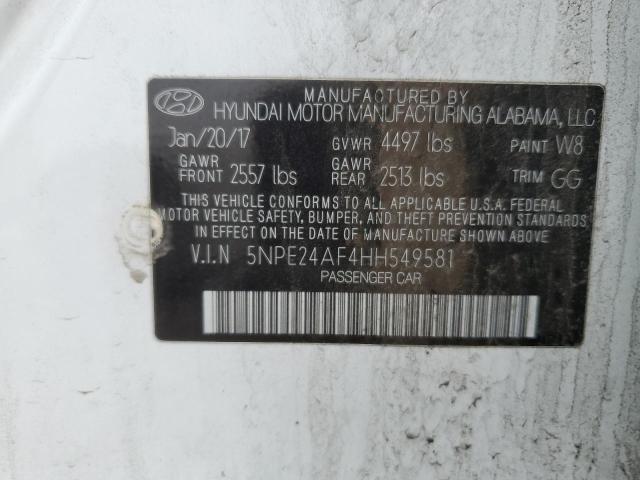 2017 HYUNDAI SONATA 4D 5NPE24AF4HH549581