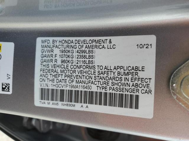 2021 HONDA ACCORD LX 1HGCV1F19MA116450