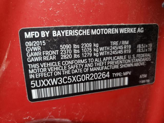 2016 BMW X4 XDRIVE2 - 5UXXW3C5XG0R20264