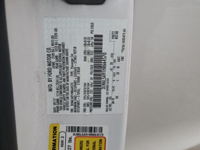 3LN6L5A91HR664570 Lincoln Mkz Premiere