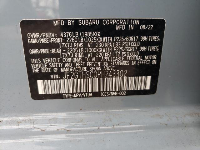JF2GTHSC0PH243302 Subaru Crosstrek Sport