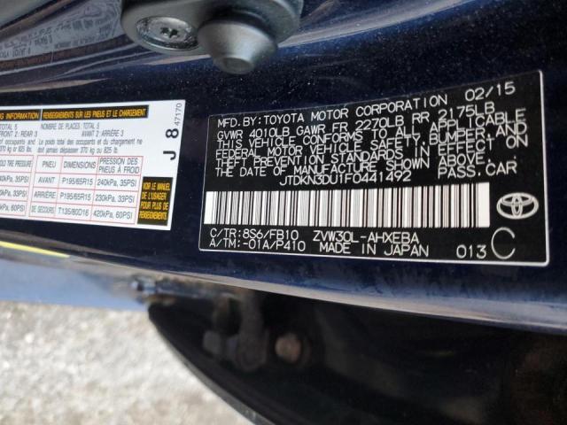 2015 TOYOTA PRIUS JTDKN3DU1F0441492