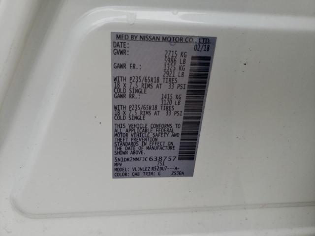 5N1DR2MM7JC638757 Nissan Pathfinder S