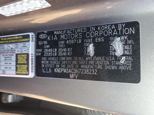 KNDPM3AC3H7238232 KIA Sportage Lx