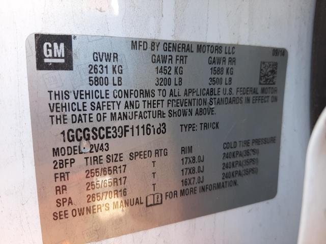 2015 CHEVROLET COLORADO Z - 1GCGSCE39F1116183