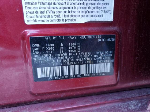 4S3BMDK68A2214181 Subaru Legacy 3.6r Limited