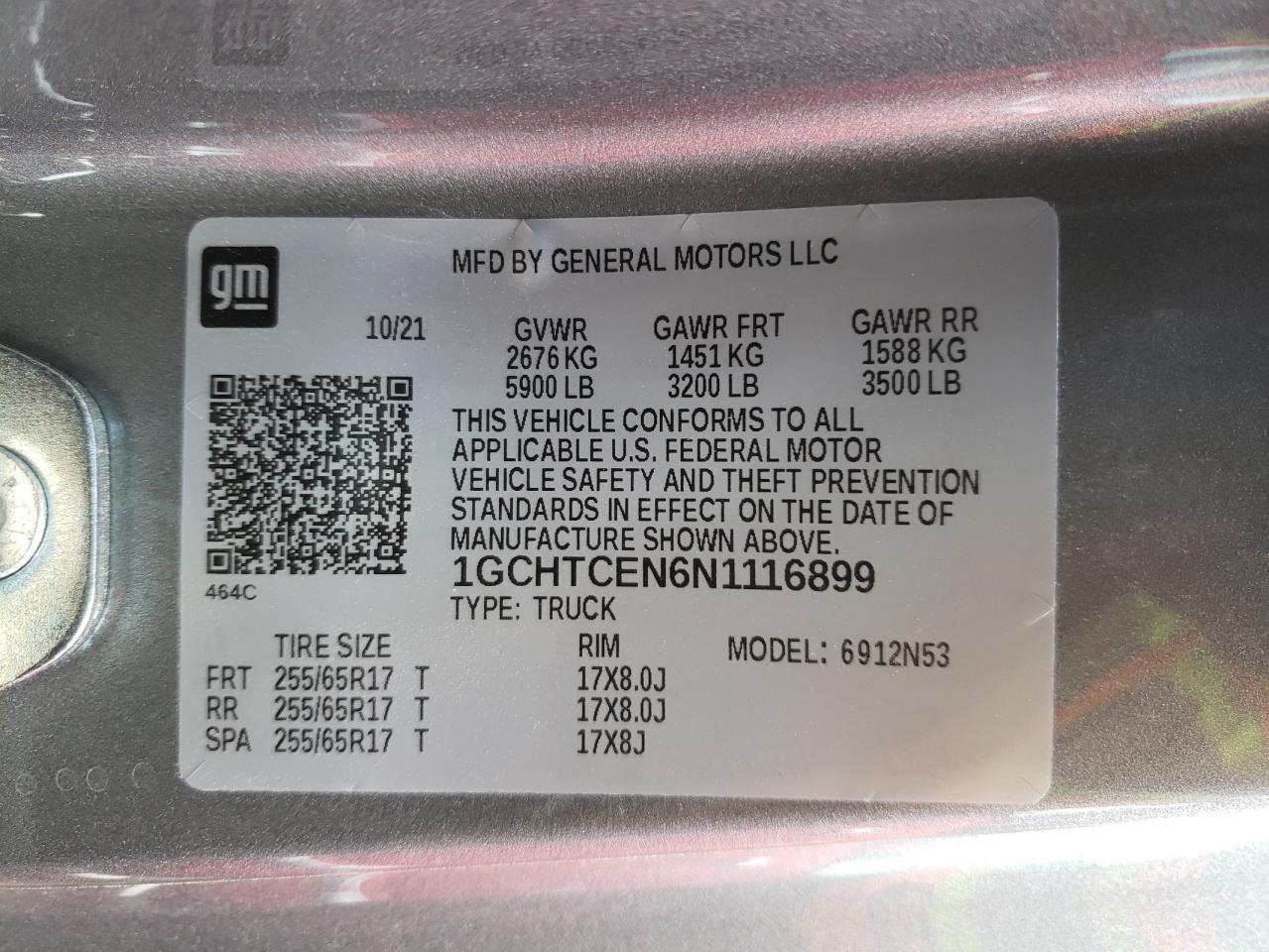 1GCHTCEN6N1116899 2022 Chevrolet Colorado Lt