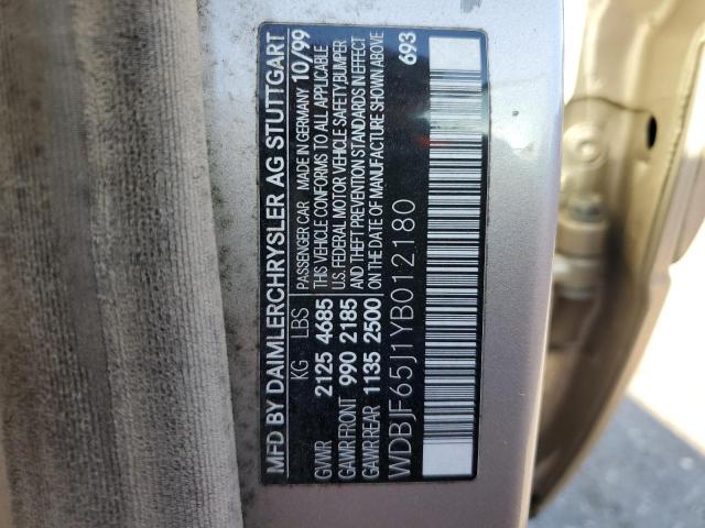 WDBJF65J1YB012180 Mercedes-Benz E 320