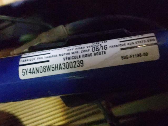 2017 YAMAHA YXZ1000 ET 5Y4AN08W5HA300239