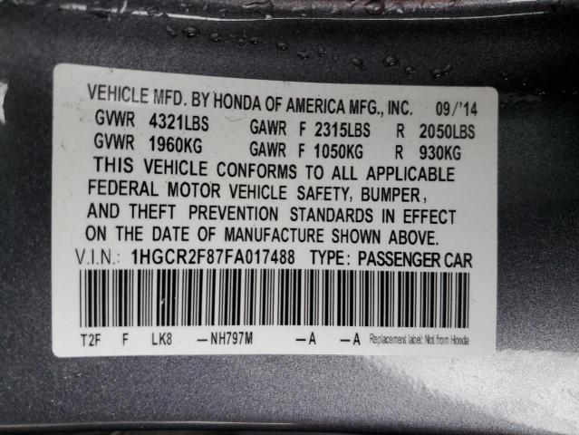 2015 HONDA ACCORD EXL 1HGCR2F87FA017488