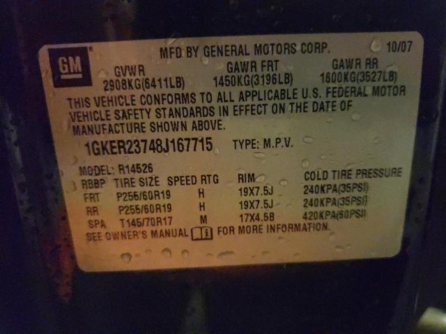 1GKER23748J167715 GMC Acadia Slt-1