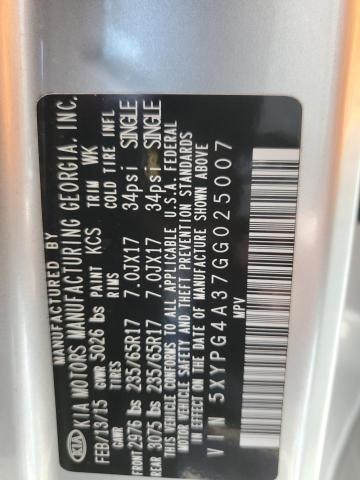 5XYPG4A37GG025007 KIA Sorento