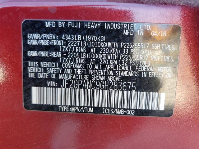 JF2GPANC9GH283675 Subaru Crosstrek Limited